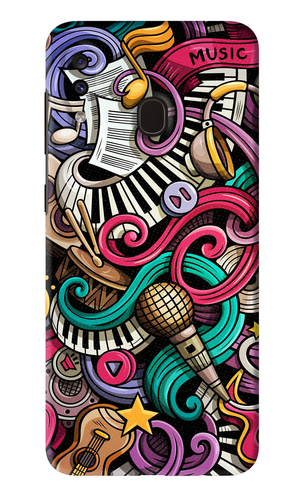 Music Abstract Samsung Galaxy A20 Back Skin Wrap