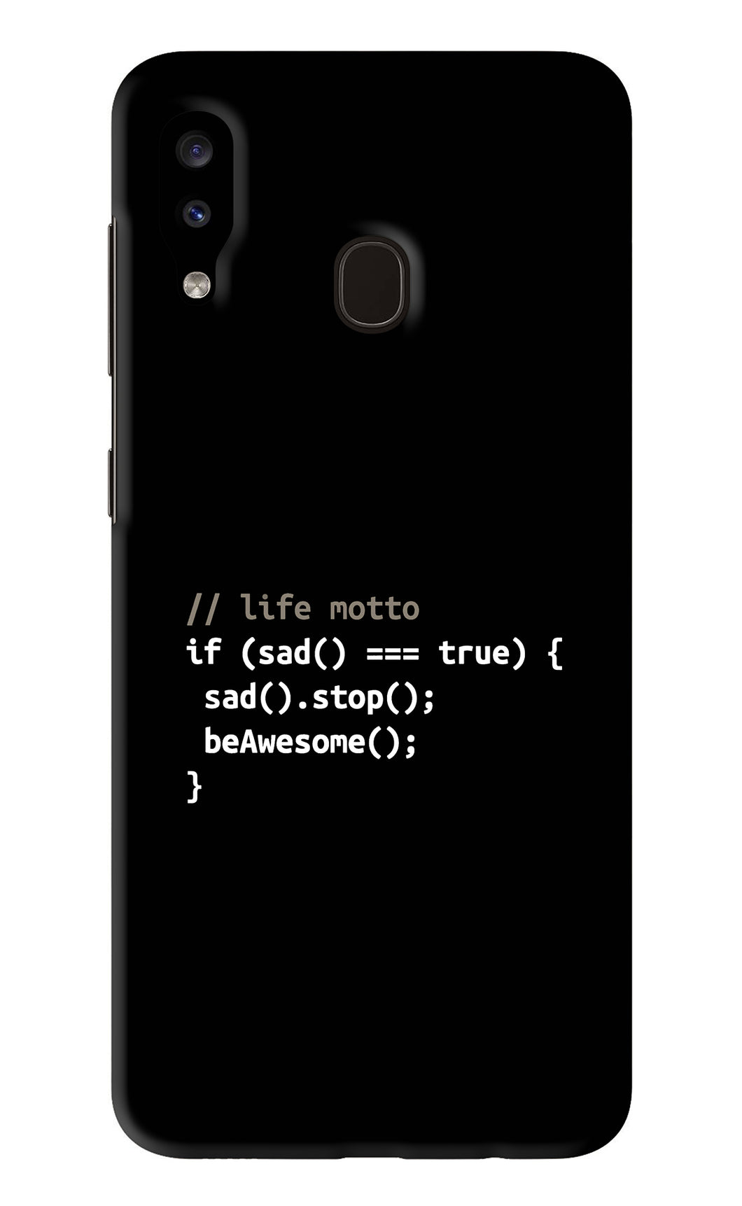 Life Motto Code Samsung Galaxy A20 Back Skin Wrap