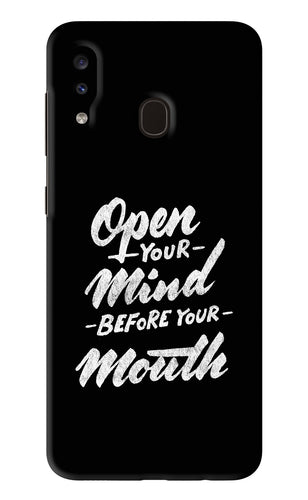 Open Your Mind Before Your Mouth Samsung Galaxy A20 Back Skin Wrap