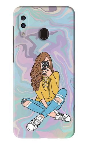 Selfie Girl Samsung Galaxy A20 Back Skin Wrap