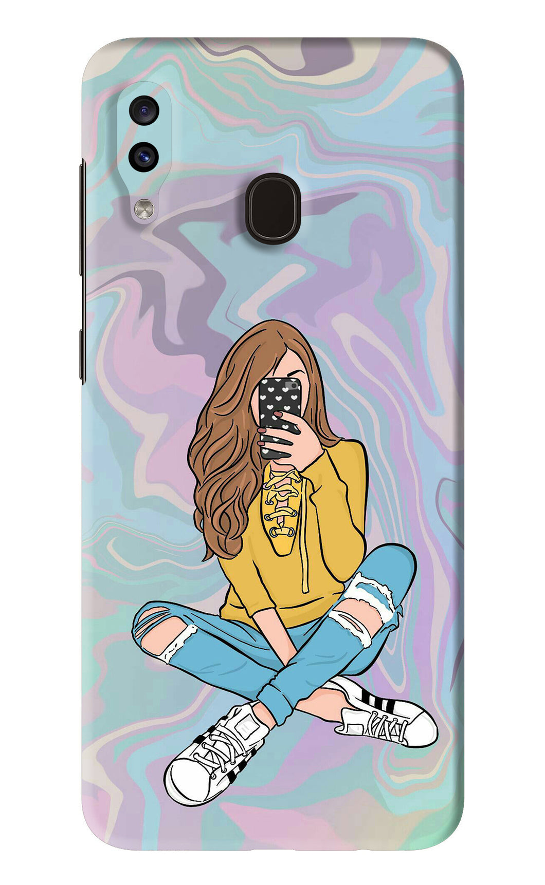 Selfie Girl Samsung Galaxy A20 Back Skin Wrap