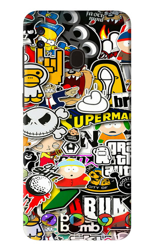 Sticker Bomb Samsung Galaxy A20 Back Skin Wrap
