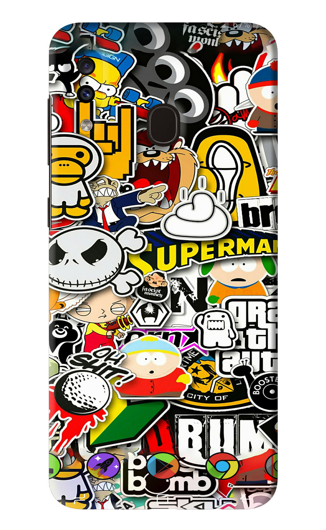 Sticker Bomb Samsung Galaxy A20 Back Skin Wrap
