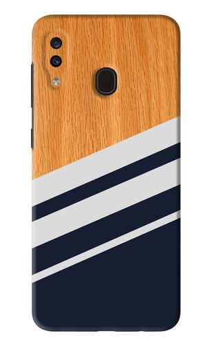 Black And White Wooden Samsung Galaxy A20 Back Skin Wrap