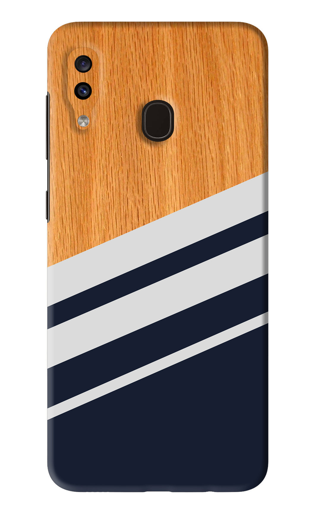 Black And White Wooden Samsung Galaxy A20 Back Skin Wrap
