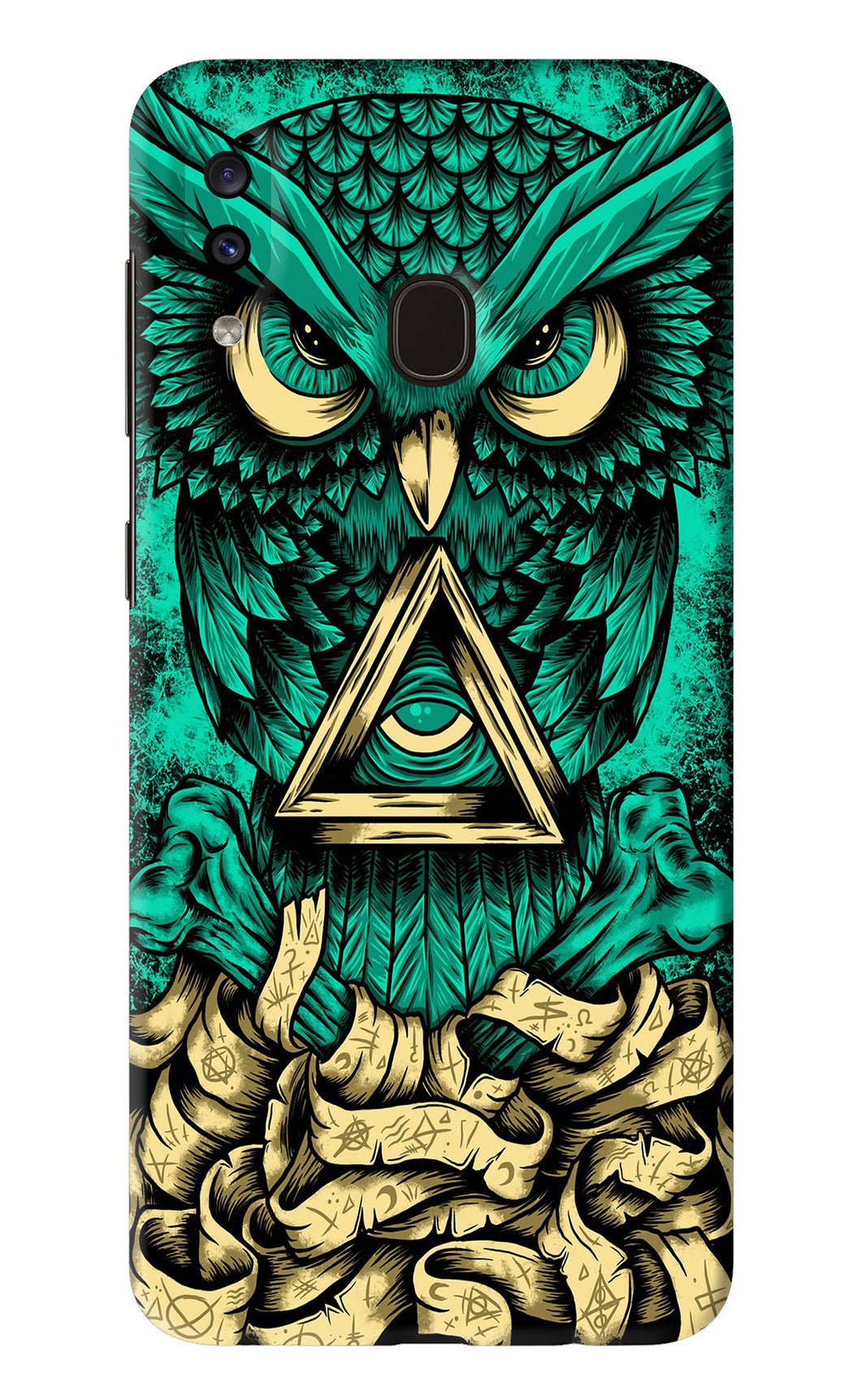 Green Owl Samsung Galaxy A20 Back Skin Wrap