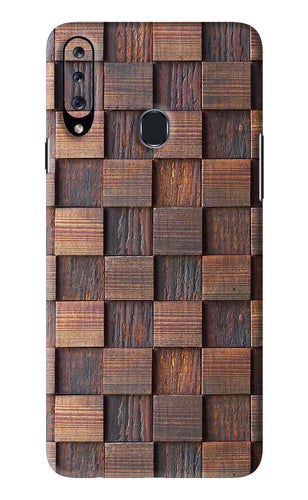 Wooden Cube Design Samsung Galaxy A20S Back Skin Wrap