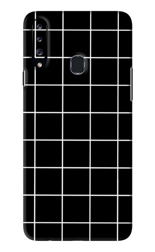 White Grid Samsung Galaxy A20S Back Skin Wrap