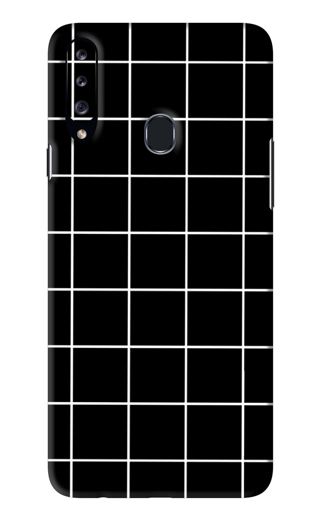 White Grid Samsung Galaxy A20S Back Skin Wrap