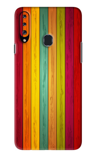 Multicolor Wooden Samsung Galaxy A20S Back Skin Wrap