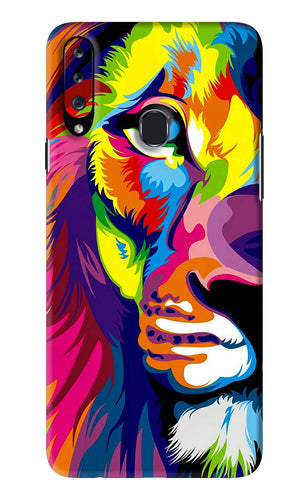 Lion Half Face Samsung Galaxy A20S Back Skin Wrap