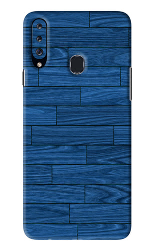 Blue Wooden Texture Samsung Galaxy A20S Back Skin Wrap