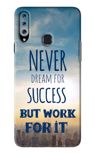 Never Dream For Success But Work For It Samsung Galaxy A20S Back Skin Wrap
