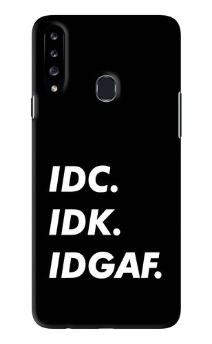 Idc Idk Idgaf Samsung Galaxy A20S Back Skin Wrap