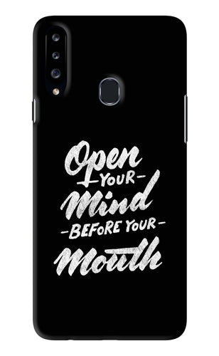 Open Your Mind Before Your Mouth Samsung Galaxy A20S Back Skin Wrap