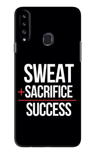 Sweat Sacrifice Success Samsung Galaxy A20S Back Skin Wrap