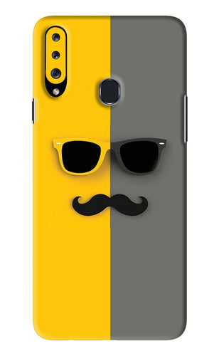 Sunglasses with Mustache Samsung Galaxy A20S Back Skin Wrap