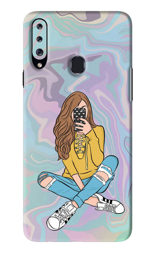Selfie Girl Samsung Galaxy A20S Back Skin Wrap