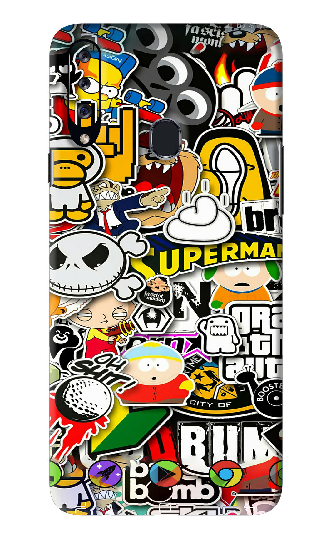 Sticker Bomb Samsung Galaxy A20S Back Skin Wrap