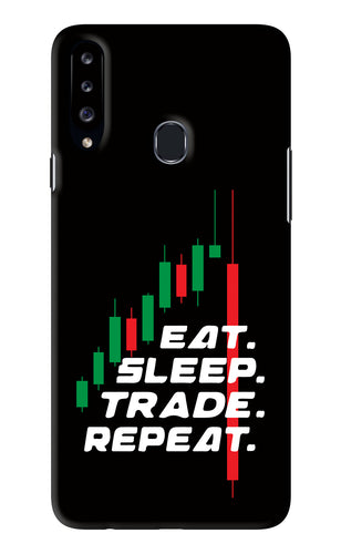 Eat Sleep Trade Repeat Samsung Galaxy A20S Back Skin Wrap