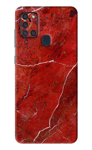 Red Marble Design Samsung Galaxy A21S Back Skin Wrap