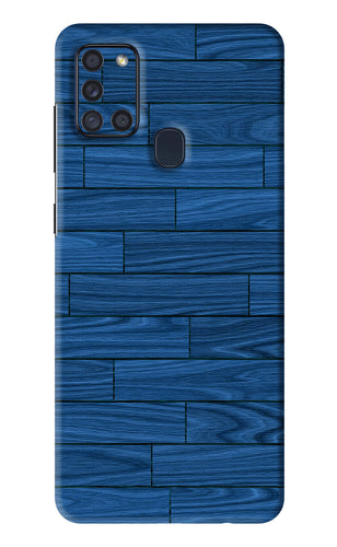 Blue Wooden Texture Samsung Galaxy A21S Back Skin Wrap