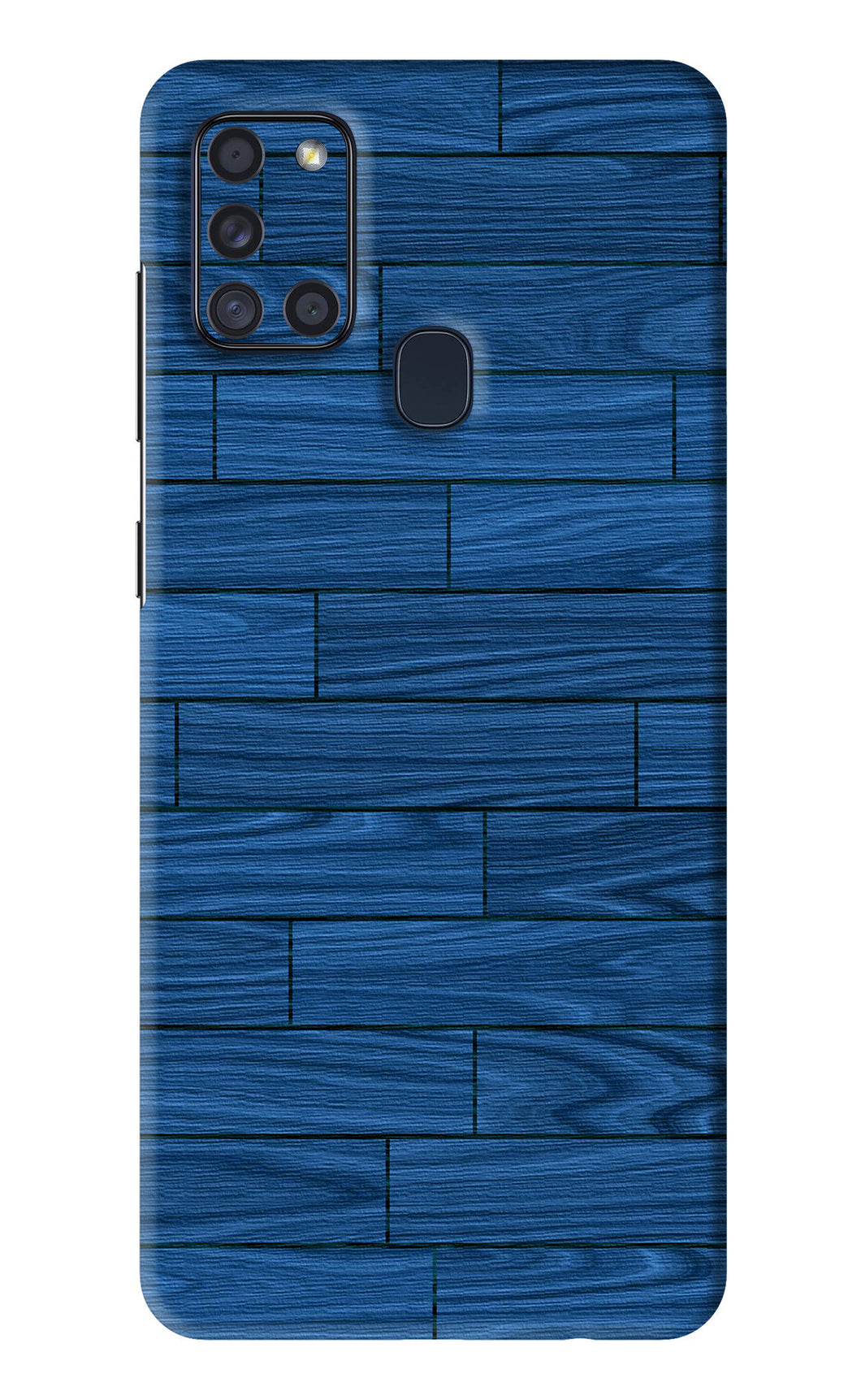 Blue Wooden Texture Samsung Galaxy A21S Back Skin Wrap