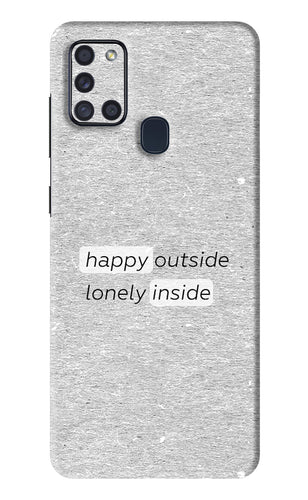 Happy Outside Lonely Inside Samsung Galaxy A21S Back Skin Wrap