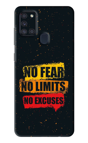 No Fear No Limits No Excuses Samsung Galaxy A21S Back Skin Wrap