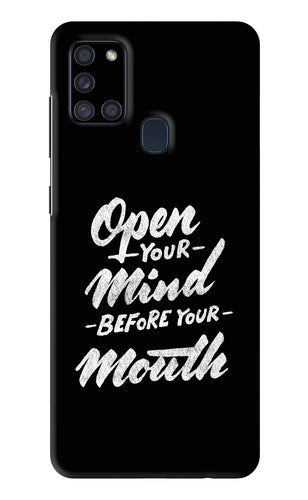Open Your Mind Before Your Mouth Samsung Galaxy A21S Back Skin Wrap