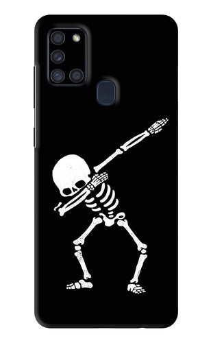 Dabbing Skeleton Art Samsung Galaxy A21S Back Skin Wrap