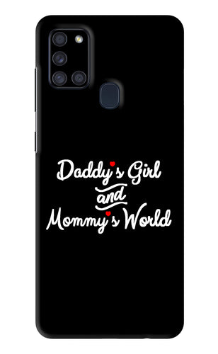 Daddy's Girl and Mommy's World Samsung Galaxy A21S Back Skin Wrap