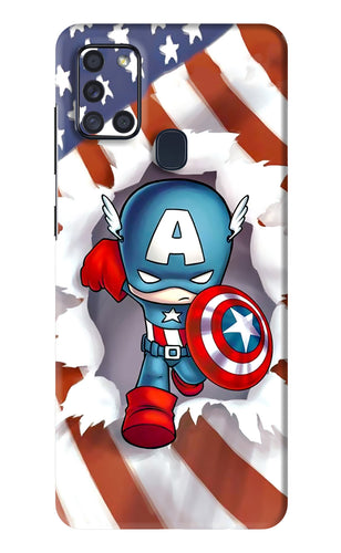 Captain America Samsung Galaxy A21S Back Skin Wrap