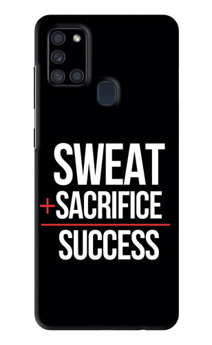 Sweat Sacrifice Success Samsung Galaxy A21S Back Skin Wrap