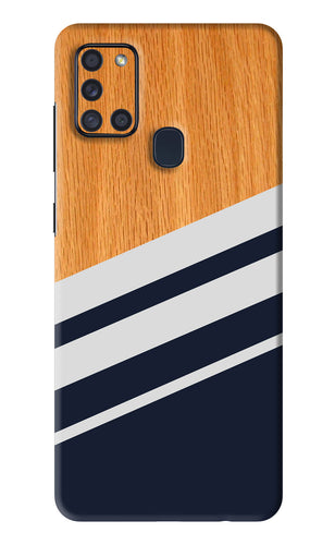 Black And White Wooden Samsung Galaxy A21S Back Skin Wrap