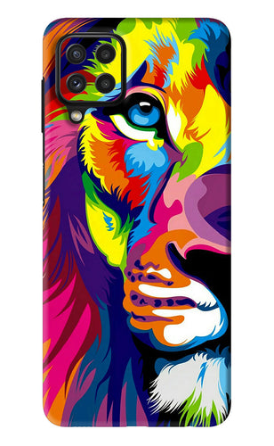 Lion Half Face Samsung Galaxy A22 Back Skin Wrap