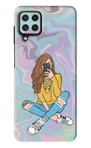 Selfie Girl Samsung Galaxy A22 Back Skin Wrap
