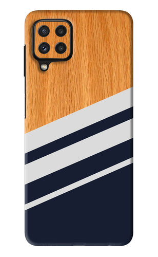 Black And White Wooden Samsung Galaxy A22 Back Skin Wrap