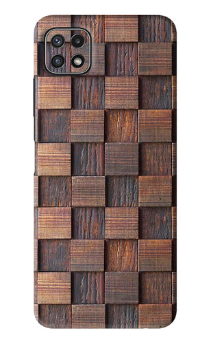 Wooden Cube Design Samsung Galaxy A22 5G Back Skin Wrap