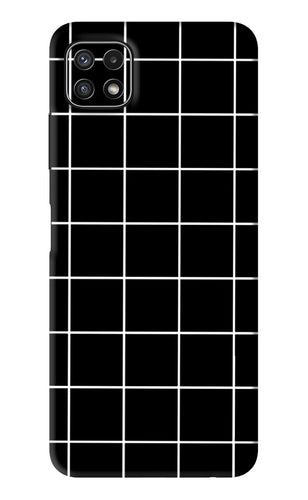 White Grid Samsung Galaxy A22 5G Back Skin Wrap