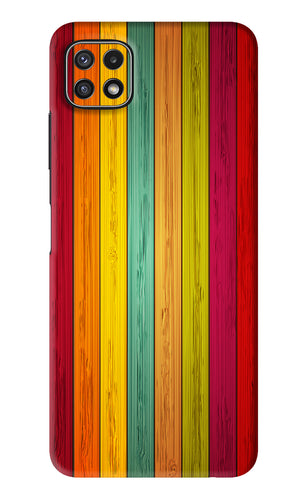 Multicolor Wooden Samsung Galaxy A22 5G Back Skin Wrap