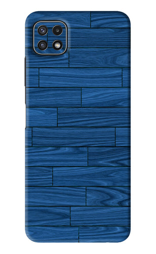 Blue Wooden Texture Samsung Galaxy A22 5G Back Skin Wrap