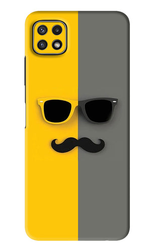Sunglasses with Mustache Samsung Galaxy A22 5G Back Skin Wrap