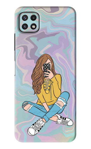 Selfie Girl Samsung Galaxy A22 5G Back Skin Wrap
