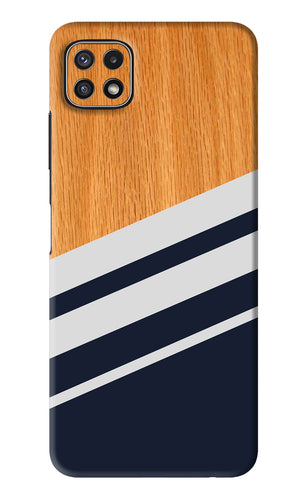 Black And White Wooden Samsung Galaxy A22 5G Back Skin Wrap