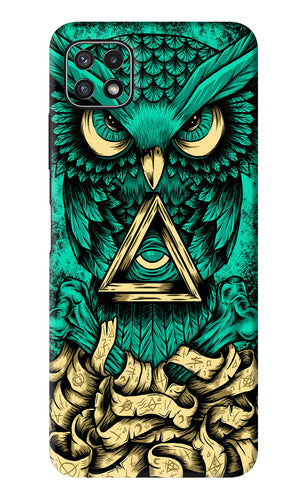 Green Owl Samsung Galaxy A22 5G Back Skin Wrap