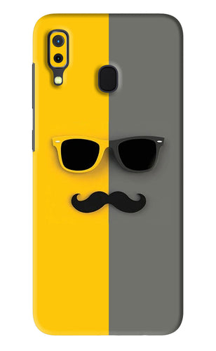 Sunglasses with Mustache Samsung Galaxy A30 Back Skin Wrap