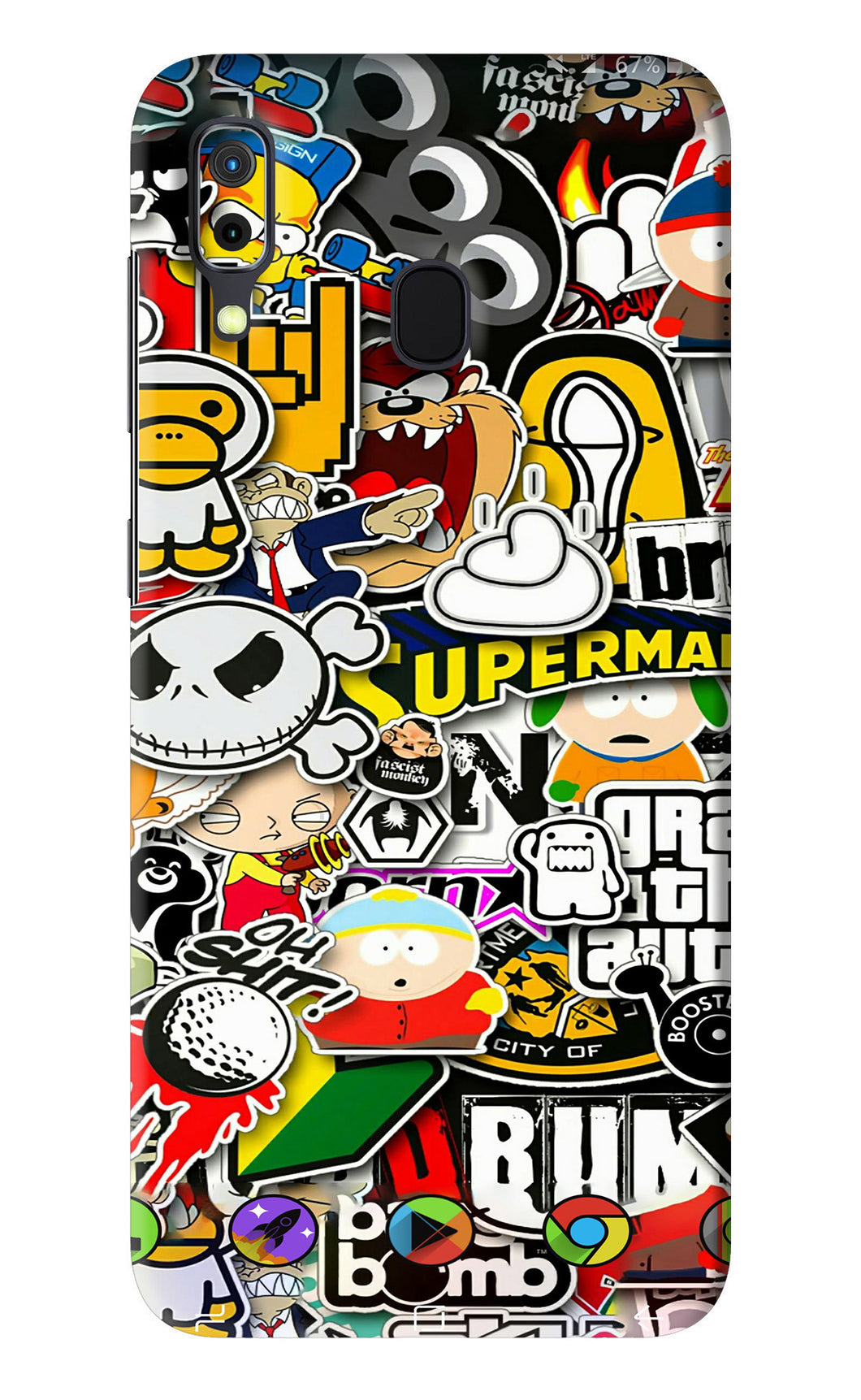 Sticker Bomb Samsung Galaxy A30 Back Skin Wrap