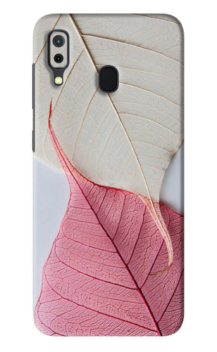 White Pink Leaf Samsung Galaxy A30 Back Skin Wrap