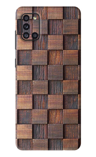 Wooden Cube Design Samsung Galaxy A31 Back Skin Wrap